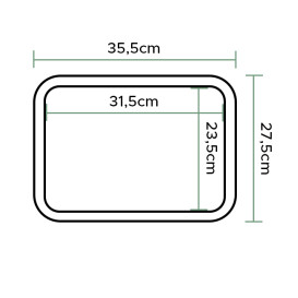 Plastic dienblad Fast Food bordeauxrood 27,5x35,5cm (1 stuk) 