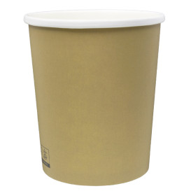 Kraft Kartonnen Pot met Witte Rand 1.000ml Ø11,9cm (25 Stuks)