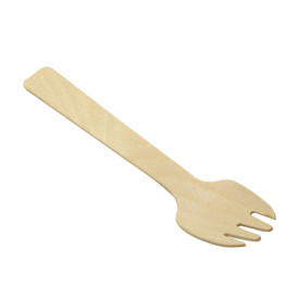 Houten Vork Spork 10,5cm (100 stuks)