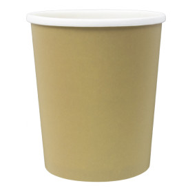 Kraft Kartonnen Pot met Witte Rand 1.000ml Ø11,7cm (25 Stuks)