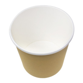 Kraft Kartonnen Pot met Witte Rand 750ml Ø11,7cm (25 Stuks)