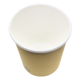 Kraft Kartonnen Pot met Witte Rand 450ml Ø9,8cm (25 Stuks)