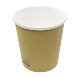 Kraft Kartonnen Pot met Witte Rand 450ml Ø9,8cm (500 Stuks)