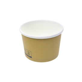 Kraft Kartonnen Pot met Witte Rand 250ml Ø9,0cm (25 Stuks)