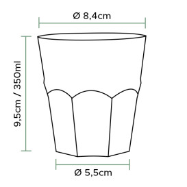 Herbruikbare Onbreekbare Beker PP Cocktail transparant Ø8,4cm 350ml (420 stuks)