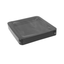 Plastic bord Vierkant extra sterk zwart 18x18cm (200 stuks)