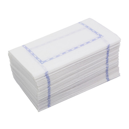 Papieren servet "Zigzag" Decoratief border wit 14x14cm (7.500 stuks)