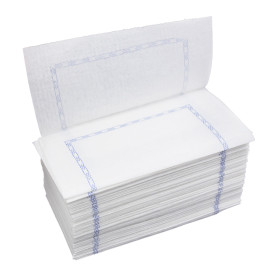 Papieren servet "Zigzag" Decoratief border wit 14x14cm (250 stuks)