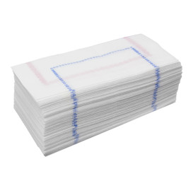 Papieren servet "Zigzag" blauw-rode 14x14 (250 stuks)