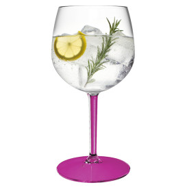 Herbruikbaar Durable Glas voor Gin TT fuchsia voet 580ml (6 Stuks)