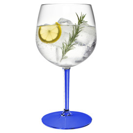 Herbruikbaar Durable Glas voor Gin TT blauwe voet 580ml (6 Stuks)