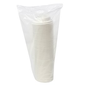 Plastic bord PLA Diep wit Ø22 cm (375 stuks)