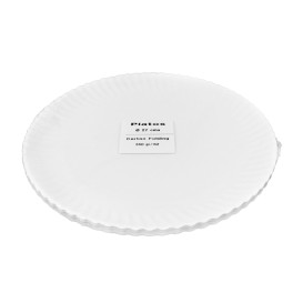 Papieren bord Rond vormig Wit Ø27cm 550g/m² (400 Stuks)