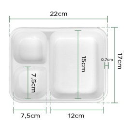 Suikerriet Snackbakjes 17x5,5x3,8cm (25 stuks) 