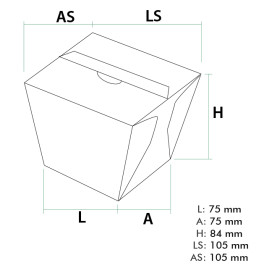 Papieren take-out Container Wok kraft 450ml (350 stuks)