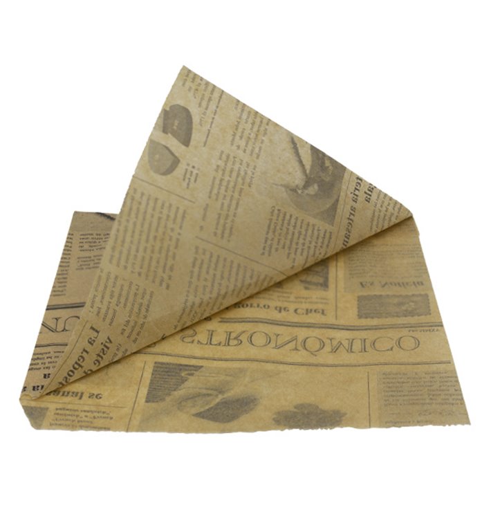 Papieren Deli Wrap Vetvrij Kraft Times 17x17cm (X Stuks)