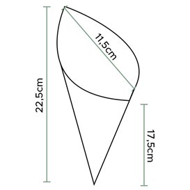 Papieren Voedsel Kegel Vetvrij Kraft 19,5cm 50gr (100 Stuks)