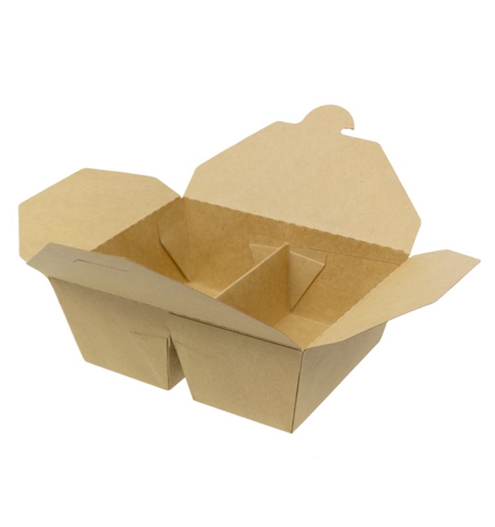 Oosterse Maaltijdbox Kraft-Kraft 2C 17x13,5x6,5cm 1.000ml (25 Stuks)