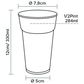 Plastic PP beker transparant 375ml Ø8,0cm (74 stuks) 