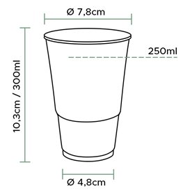 Plastic PP beker transparant 300ml Ø7,3cm (100 stuks) 