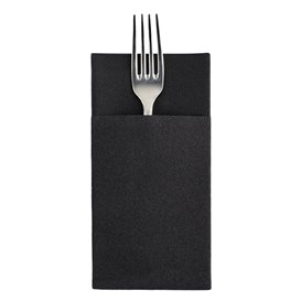 Zakvouw papieren airlaid servetten Kanguro zwart 33x40cm (480 stuks)