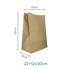 Papieren zak zonder handvat kraft 50g/m² 22+12x30cm (1.000 stuks)