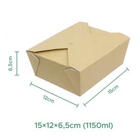 Oosterse Maaltijdbox Kraft 15x12x6,5cm (25 Units)