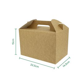 Paper Menu Box Kraft 22,5x14,5x15cm (25 stuks) 