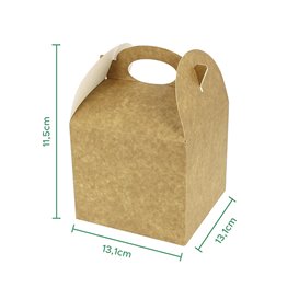 Papieren menu doos kraft 13,1x13,1x11,5cm (25 stuks)