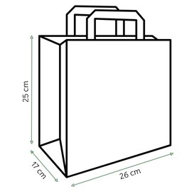 Papieren Zakken Met Vlakke Handvat 70g/m² 26+17x25cm (250 stuks)