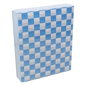 Graspapier inpakvellen “Vichy” Blauw 20x24,5cm (1.000 stuks)