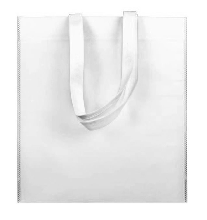 Niet geweven tas met korte hengsels wit 38x42cm (25 stuks)