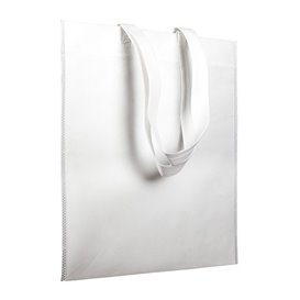 Niet geweven tas met korte hengsels wit 38x42cm (25 stuks)