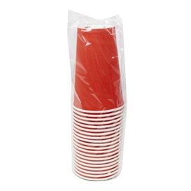 Kartonnen beker “Colours” Rood 600ml Ø9,4cm (20 stuks)