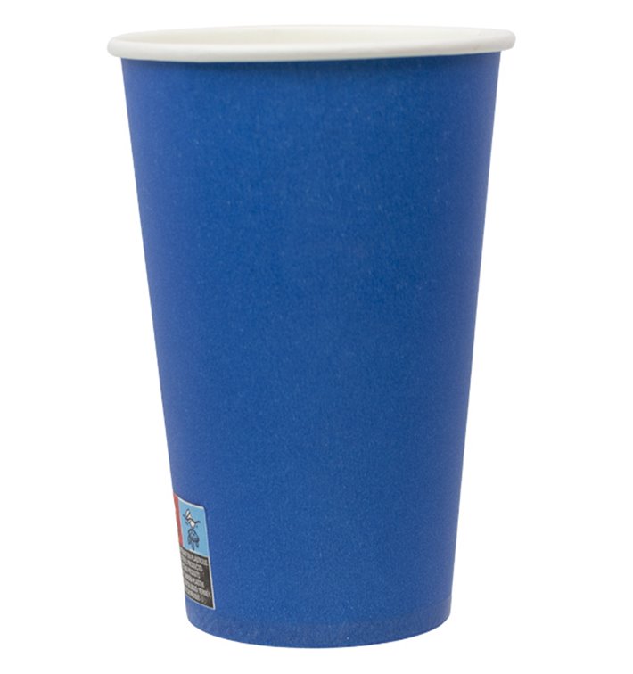 Kartonnen beker “Colours” Blauw 600ml Ø9,4cm (20 stuks)