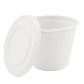 Suikerriet Deksel Container 425ml wit Ø9,5cm (600 stuks)