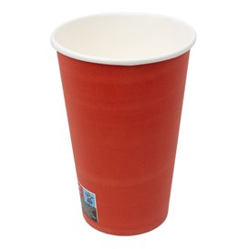 Kartonnen beker “Colours” Rood 600ml Ø9,4cm (320 stuks)