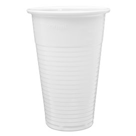 Plastic PP beker wit 220ml (100 stuks) 