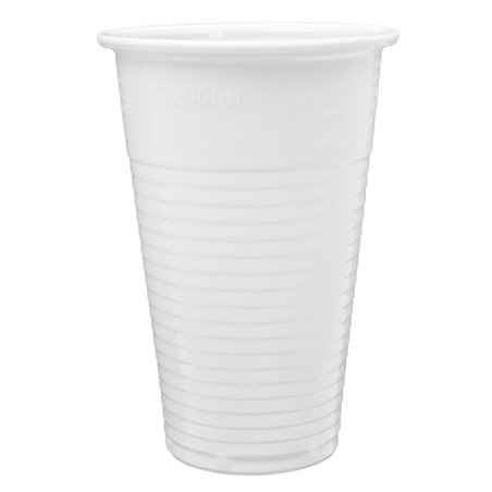 Herbruikbare Plastic Beker PP Wit 220ml (100 stuks) 