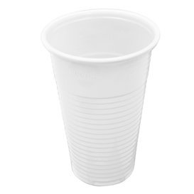 Plastic PP beker wit 220ml (100 stuks) 