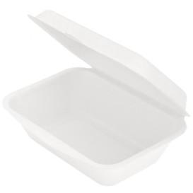 Suikerriet Gescharnierd Container "Menu Box" wit 13,6x18,2x6,4cm (50 stuks) 