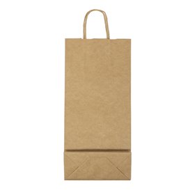 Papieren Zak voor Flessen met Handgrepen Kraft 18+8x39cm (300 stuks)