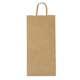 Papieren Zak voor Flessen met Handgrepen Kraft 18+8x39cm (300 stuks)