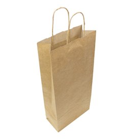 Papieren Zak voor Flessen met Handgrepen Kraft 18+8x39cm (300 stuks)