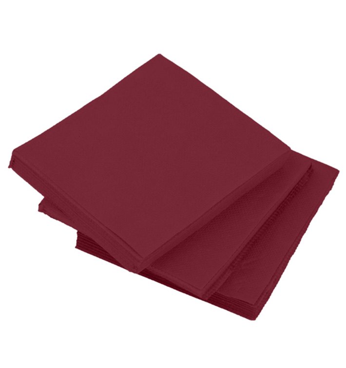 Papieren Servet Micropunt 2-laags Bordeaux 20x20cm (100 Stuks)