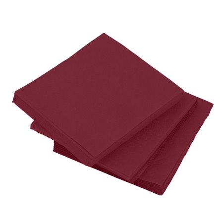 Papieren Servet Micropunt 2-laags Bordeaux 20x20cm (100 Stuks)