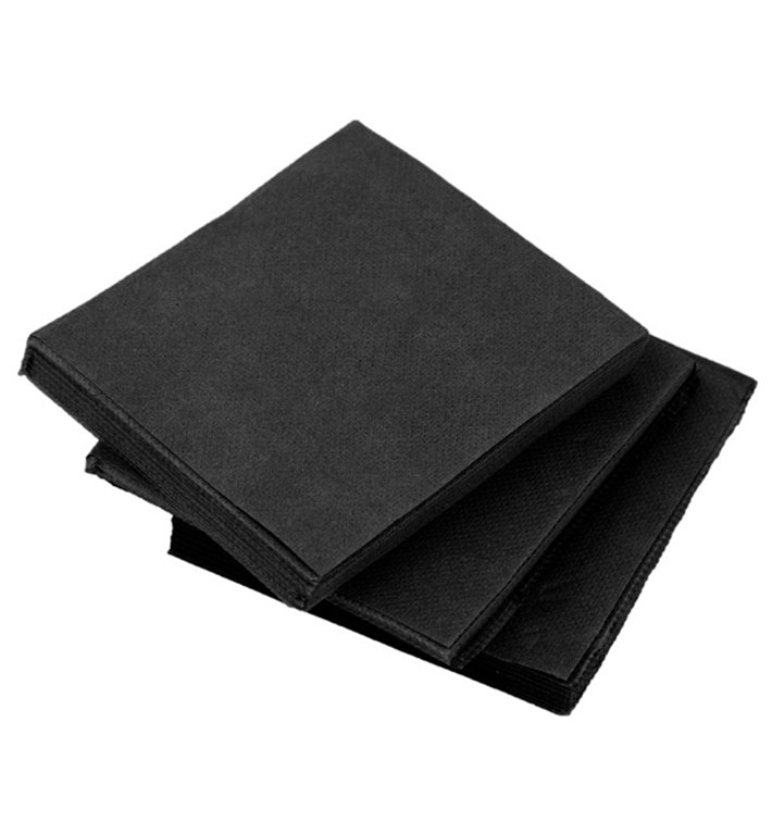 Papieren Servet Micropunt 2-laags Zwart 20x20cm (100 Stuks)