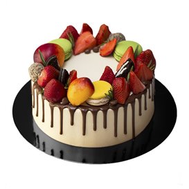 Papieren Cake cirkel zwart 22cm (10 stuks)