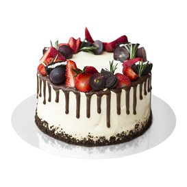 Papieren Cake cirkel goud en wit 32cm (5 stuks)