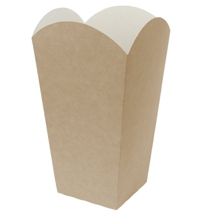 Paper Popcorn Box Large Size Kraft 150g 8,7x13x20,3cm (25 Units)